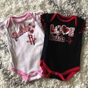 Never Worn NBA Houston Rockets baby onesies